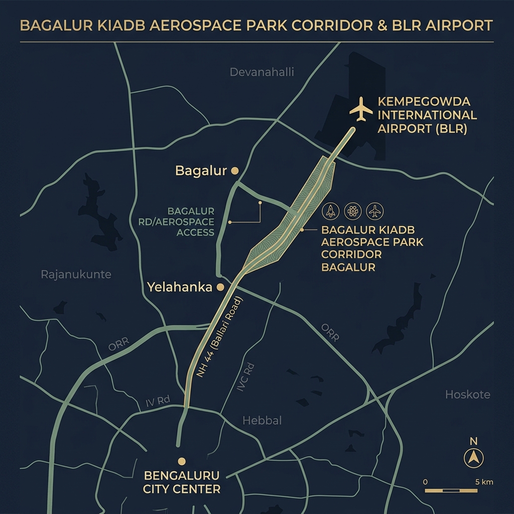 Location map of Purva Northern Lights Bagalur — 18 minutes from Kempegowda International Airport Bangalore